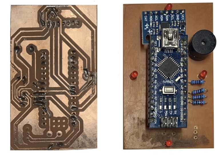 Accelerometer module mounted on a hand drill — the prototype that made the sensor's limits impossible to ignore